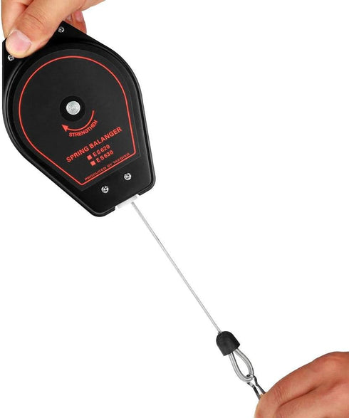 Hanging Retractable Spring Balancer Tool Holder - 0.6~2.0kg ES620 for Air or Power Tools (Black)