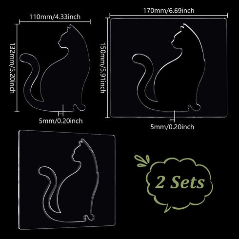 2 5mm 5.9x6.7 Inch AHANDMAKER PCS Acrylic Router Templates Transparent Cat Router Template, Thick Router Inlay Template
