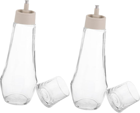 2pcs Countertops Mouthwash Dispenser Glass Bottle Lid for Bathroom Kitchen Multi-use Mouthwash Container for Stylish