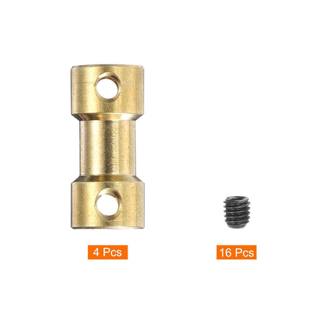 MECCANIXITY 4pcs Brass Shaft Coupling Joint Connector 2mm to 3mm with Screws for RC Model Car Airplane Motor