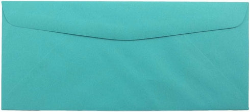 JAM PAPER #10 Business Colored Window Envelopes - 4 1/8 x 9 1/2 - Sea Blue Recycled - 50 Pack