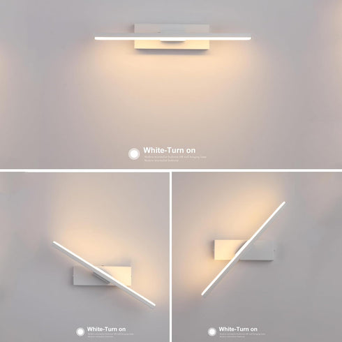SAXAYWWD -11.81IN,Color:White Wall Sconces LED Rotatable Bedside Lamp Living Room Staircase Wall Lamp Bedroom Lamp