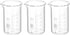PATIKIL 3Pcs 50ml Tall Form Glass Beaker, 3.3 Borosilicate Glass Measuring Cups with Spout