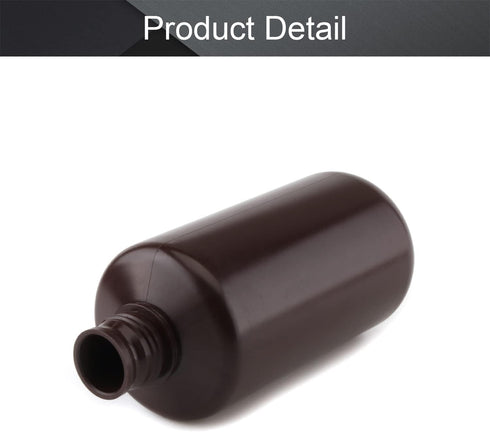 Othmro 2Pcs 33.8oz Plastic Containers - 1000ml Small Mouth Liquid Solid Storage Bottles, Brown