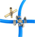 2 Pcs 3/8 "(10mm) Brass Hose Barb Joint, 4-way Cross Barb Splicing Repair Union with 8 Hose Clamps