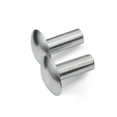 3/16" Diameter X 1/2" Length Brazier Head Solid Aluminum Rivets, 100-Pack for Fixing Leaky Solid Rivets