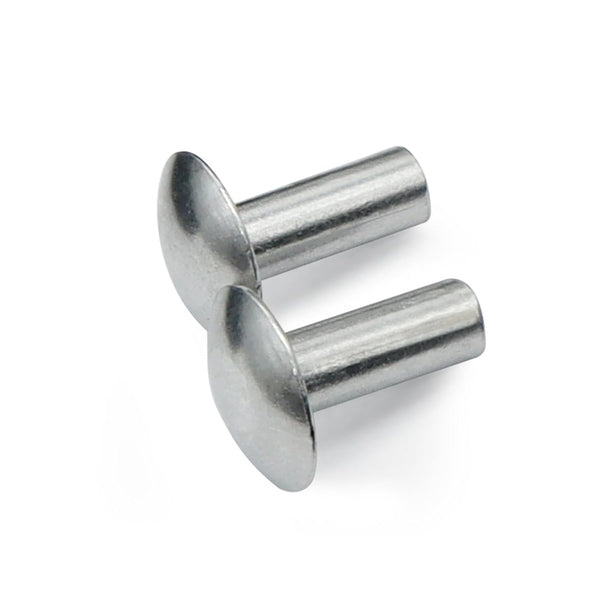 3/16" Diameter X 1/2" Length Brazier Head Solid Aluminum Rivets, 100-Pack for Fixing Leaky Solid Rivets