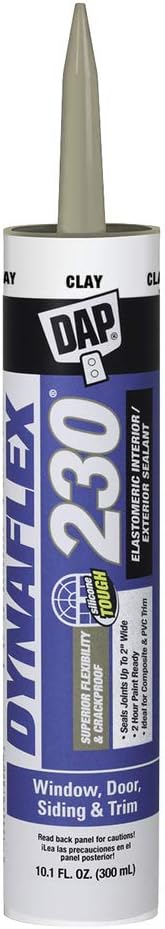 DAP Dynaflex 230 Premium Elastomeric Sealant, Clay, 10.1 Oz