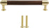 2 5"/128mm Walnut,5"/128mm) Pcs Brass and Walnut Cabinet Pulls, Elegant Kitchen Drawer Handles, Luxury Kitchen Drawer
