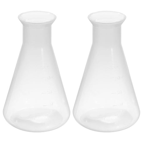 PATIKIL 250ml Plastic Erlenmeyer Flask - 2 Pack Wide Mouth Conical Flask for Laboratory, Clear