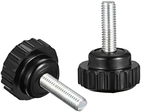 uxcell M5 x 20mm Metric Male Thread Knurled Clamping Knobs, 8 Pcs Black Thumb Screw Hand Clamping Handle Bolt