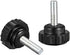 uxcell M5 x 20mm Metric Male Thread Knurled Clamping Knobs, 8 Pcs Black Thumb Screw Hand Clamping Handle Bolt
