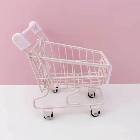 Mini Supermarket Handcart, Mini Shopping Cart Supermarket Handcart Shopping Utility Cart Mode Desk Storage Toy