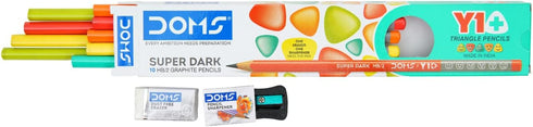 Doms Y 1 + Super Dark Triangle Pencils, Pack of 50