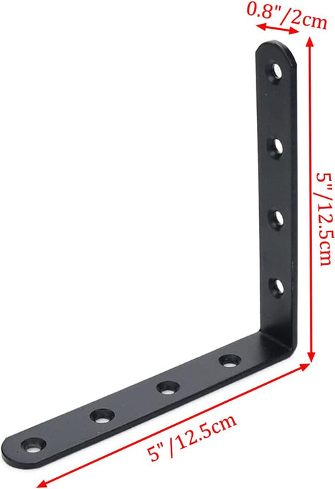 5" 5" 4pcs Corner Bracket x L Brackets Black Shelf Bracket Corner Brace