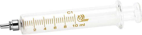 1 Pack Glass Syringes with Caps 10cc/ml for Laboratory