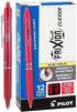 Pilot FriXion Clicker Erasable Gel Pens, Fine Point 0.7 mm, Red, Pack of 12