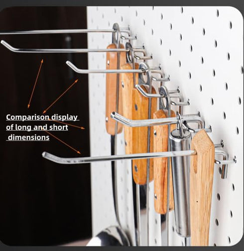 50pc Pegboard Hooks, L Style Long Shelving Hooks, Rustproof Peg Board Tool Utility Hooks Fit 1/4" or 1/8" (6Inch, Black)