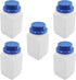 Othmro 5pcs 500ml/16.9oz Plastic Lab Chemical Reagent Bottles, Square Wide Mouth Liquid/Solid Sample Storage with Blue