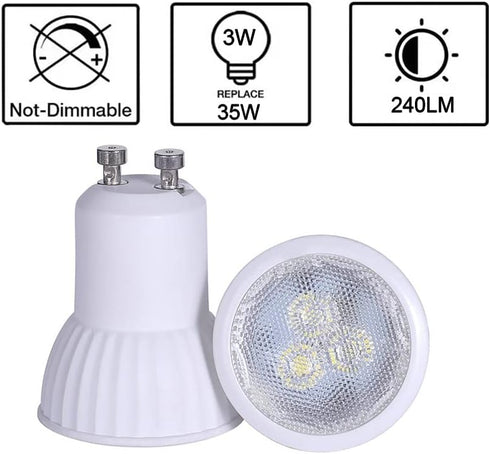 MR11 GU10 35mm Mini LED 3W 120V Non-Dimmable Spotlight, Replace 35W Halogen Bulb Equivalent