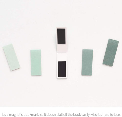 Set of 5 Monolike Magnetic Bookmarks in Emerald