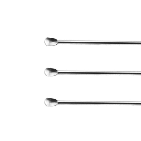 Maxmoral 1 Set Stainless Steel Micro Lab Sampling Scoop Spatulas, Combination Reagent Spoon, Pack of 4