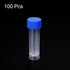 PATIKIL 5mL Plastic Test Tubes, 100 Pack, Blue Screw Cap for Lab Storage, Clear Container for Laboratory Science