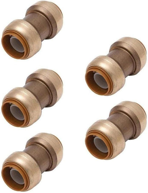 1/2 Inch Push To Connect Straight Coupling Connector for PEX, Copper, CPVC, 10 Pack