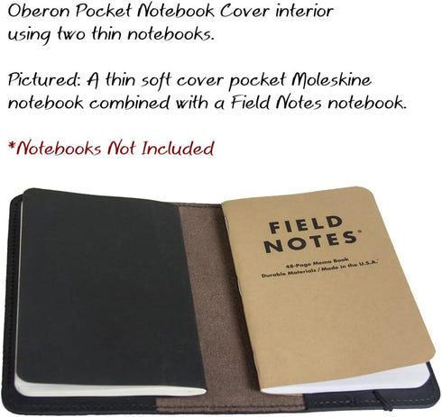 Oberon Design Wild Rose Pocket Notebook Cover, Fits 5.5 x 3.5 Inch Notebooks, Embossed Genuine Leather, Red