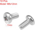 uxcell M6x12mm Phillips Cross Pan Head Machine Screws 304 Stainless Steel Fasteners Bolts 10Pcs