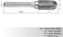 SC-5 Tungsten Carbide Burr, Cylinder Shape with Radius End, Double Cut Rotary Burr File (1/2" Cutter Dia X 1" Cutter