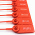 Middle Duty Security Plastic Seal with Metal Insert - 11 Inch Length, Numbered, Red Color, Package of 100
