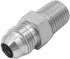 (4-PACK) 2404-06-04 Hydraulic Hose Adapter Fitting 3/8" Male JIC 37° Flare × 1/4" Male SAE Straight Pipe