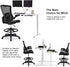 PayLessHere Drafting Chair Ergonomic Tall Office Chair Standing Desk Chair with Flip Up Arms Foot Rest Back Support