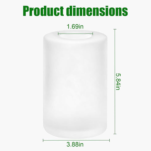 GDMQWSP Fixtures,1-5/8 Inch 4"w 6"hCylinder Glass Lamp Shade Replacement, Frosted Glass Lamp Cover for Pendant Light