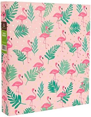 Greenroom 1" Hard Cover Ring Binder - Flamingos
