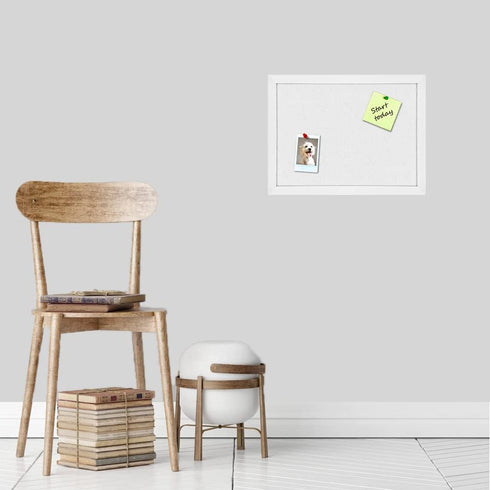 TORASO Cork Board Bulletin Board, 17“x23" White Pin Board for Office, School, Home with Pins and Screws