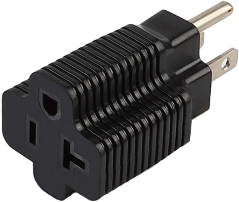 (2 Pack) Nema 15 Amp to 20 Amp Plug Adapter, ETL Listed NEMA 5-15P to 5-15/20R, 15 Amp Household Plug to 20 Amp T-Blade