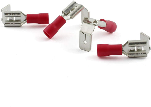 50pcs Piggy Back Spade Waterproof Cold Pressing Electrical Insulated Quick Splice Crimp Terminals, Red