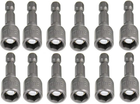 YXQ Hex Magnetic Power Socket Adapter Drill Bit Nut Driver Set, 8mm 12-Piece for Power Tools