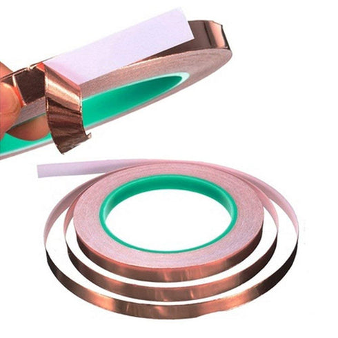 Oubaka Copper Foil Tape, Double-Sided Conductive Adhesive for EMI Shielding, Electrical Repairs (1/4" x 21.9 yards)