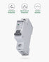 AC Miniature Circuit Breaker, 16 Amp 120V/240V 1 Pole DIN Rail Mount, Thermal Magnetic Trip, Solar AC Disconnect Switch