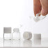 Enslz 50 Pcs Oil Bottles for Essential Oils 1 ml Transparent Glass Vials with Orifice Reducers, White Caps, 2 pcs