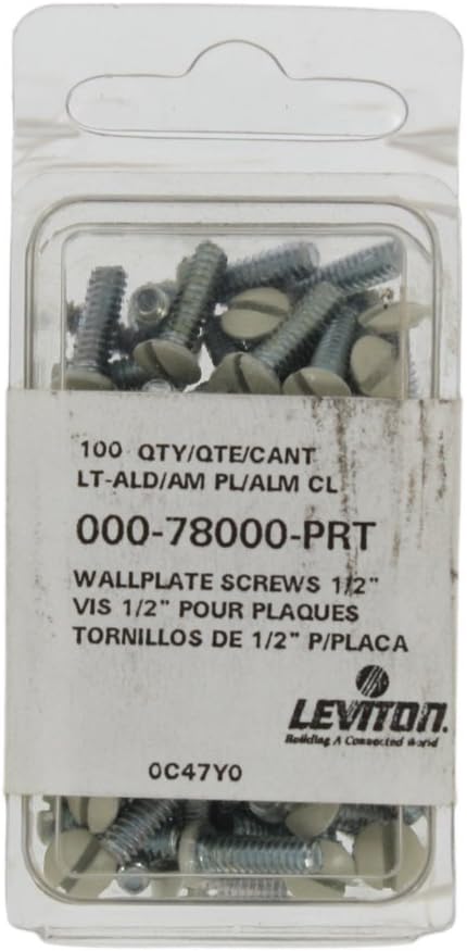 Leviton 78000-PRT LA REPL WP SCREWS 1 UNIT = 100 SCREWS, Image by Leviton