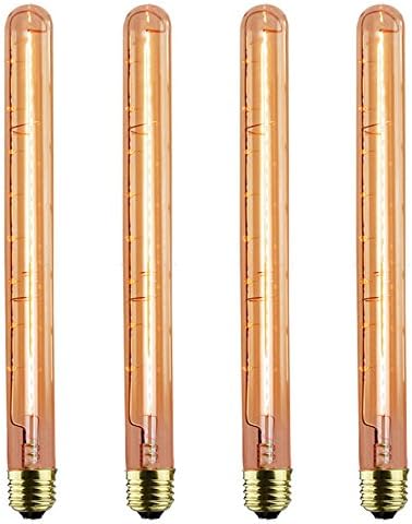 GOENDR T300 Long Light Bulb, E26 Base Amber Vintage Edison Bulb, Dimmable