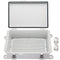Zulkit Junction Box, IP67 Waterproof Electrical Box with Hinged Cover, Stainless Steel Buckle, Grey Plastic Enclosure