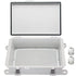 Zulkit Junction Box, IP67 Waterproof Electrical Box with Hinged Cover, Stainless Steel Buckle, Grey Plastic Enclosure