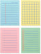 Monolike Memopad Boldline Color Design SET, 4 Packs, 100 Sheets Per Pad, Total 400 Sheets