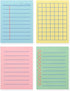 Monolike Memopad Boldline Color Design SET, 4 Packs, 100 Sheets Per Pad, Total 400 Sheets