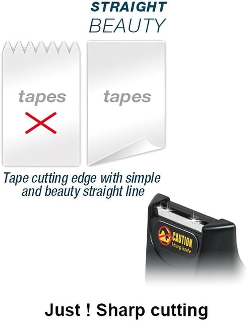 Excell EX-116BK OfficePlus Tape Dispenser, Black for 1 Inch Core 3/4" Wide Clear Tape Rolls